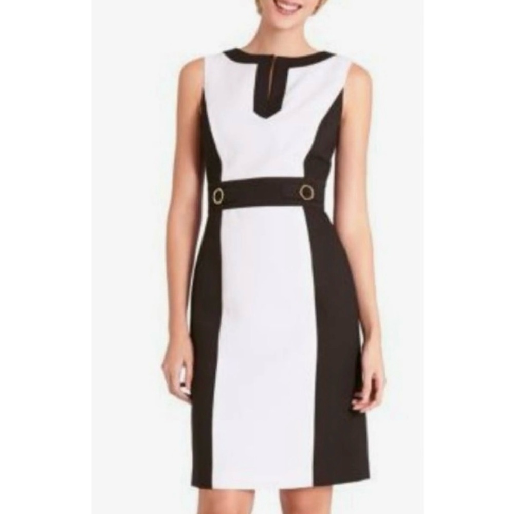T Tahari Black and White Mini Dress